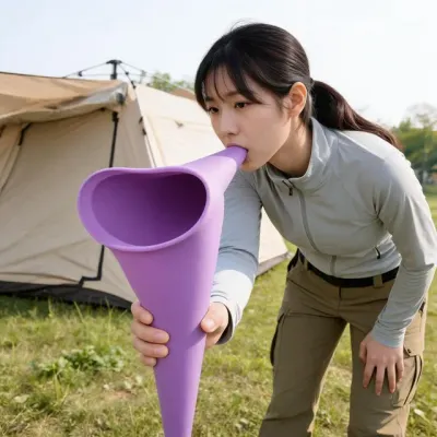 여성 실리콘 소변기 휴대용 야외 캠핑 등산 여행 소변받이 등산용 캠핑용 여행용