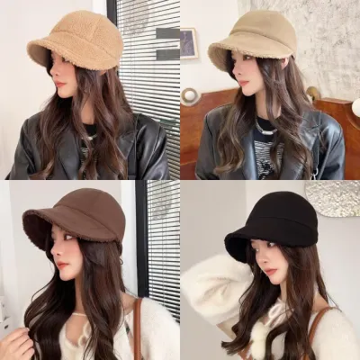 [앙상블] 양면 무스탕 캡 양털 모자 겨울 털 보온 챙 단열 리버시블 여성