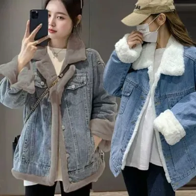 안감퍼 데님 재킷 보온성 클래식 자켓 겨울 아우터