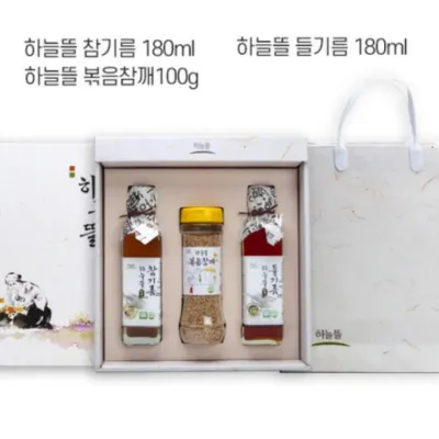 명절 설날 구정 선물 국내산 참기름 들기름 180ml 선물세트