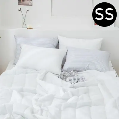해피니 파르페 리플 순면 여름 이불 패드세트 슈퍼싱글 SS (패드 화이트.이불 라이스)