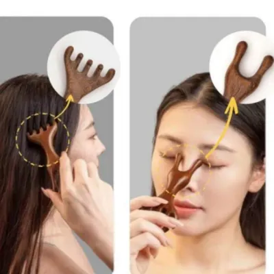 지압 더블헤드 원목 괄사빗 지압빗 자연소재 원목 생활건강 더블헤드 안마