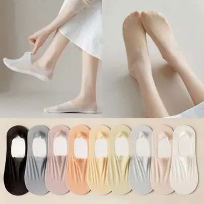 아이스실크 투명 쿨덧신 여성용 여름 페이크삭스 심리스양말 구두덧신