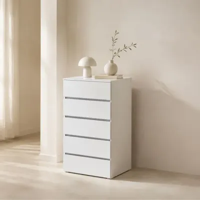P3492 화이트 5단 서랍장 600