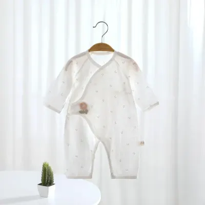 신생아긴팔바디수트 아동복 신생아 A 클래스 여름 아기 순면 얇은 뼈 없는 옷 우주복 긴 소