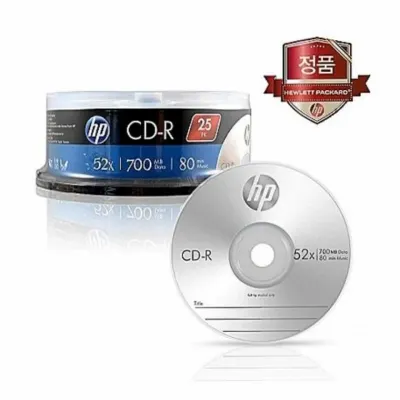 HP CDR 52X 25P벌크 700MB 80min 통 (1개입) 공CD CD케이스 공시디