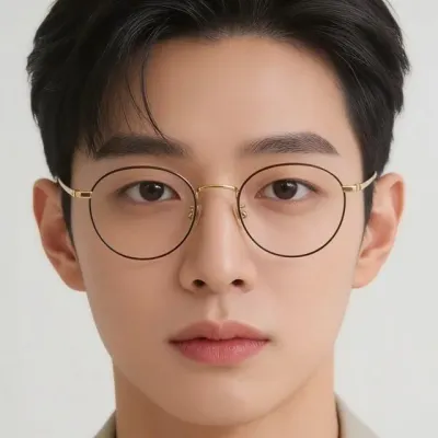 남자 블루라이트 안경 라운드 금테 4컬러 실내 업무 공부 차단용 블루