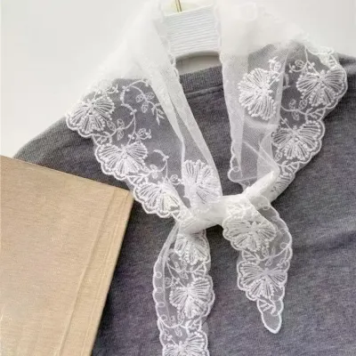 [지앤지]고급 레이스 삼각 스카프 쉬폰스카프 패션스카프 망사스카프 여름 헤어커치프 두건 선물