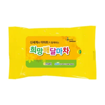 옐로우 10매 1 000개 휴대용 물티슈 판촉 홍보 전도용