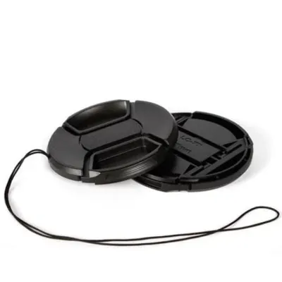 카메라 렌즈 캡 55mm dslr 카메라 캡 액세서리 스냅온 스트랩 커버 마개 렌즈용 휴대용 보호용 필터 후면