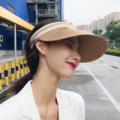 여성 모자 챙넓은 여행 비치 라탄 밀짚모자 여름 썬캡