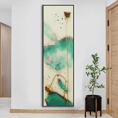인테리어 수묵 담채화 캔버스 그림액자P(120cm*30cm)