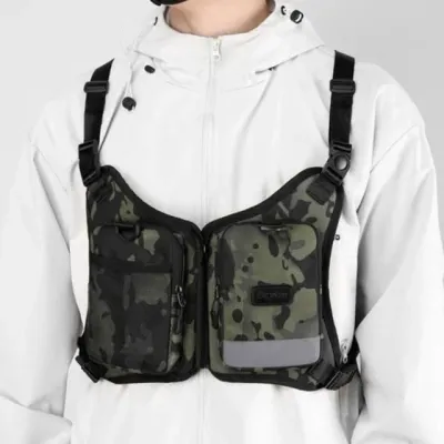 2색 1개 자전거 체스트백 포켓조끼 가벼운 수납 조끼 라이딩가방 낚시 멀티포켓가방