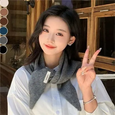 여성 니트 스카프 여성 겨울 목도리 포인트 따뜻한 캐주얼 데일리 솔리드 심플 머플러 워머 패션 방한 가을