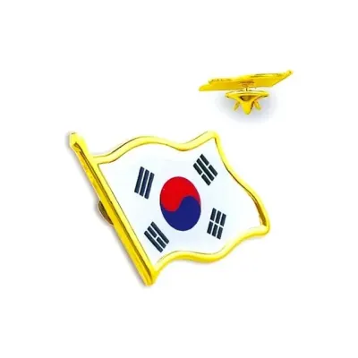 국기 선물 뱃지 선물용 배지 기념일 핀버튼 단체 행사용 외국인 애국 브로치 태극기