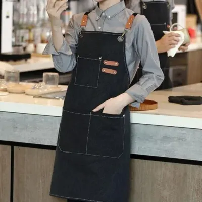 카페 공방 빈티지 캔버스 작업용 멀티 포켓 앞치마