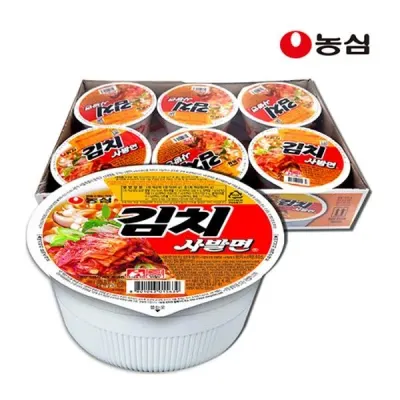 농심 김치사발면 컵라면 86g 6입