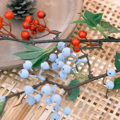 베리열매가지 조화 블루 1P 인테리어 꽃장식 꽃다발 실내 인테리어 인조식물 조화인테리어 인조조경
