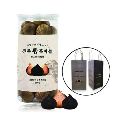 흑마늘 진주 발효마늘 발효 마늘 통 명절 선물세트 흑마늘500g
