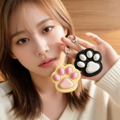 피젯토이 고양이 버튼 열쇠고리 데스크 책상 스트레스 해소 릴렉스 아이템