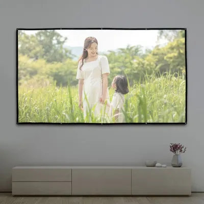 이동형 빔프로젝터 스크린(265x150cm) (16 9비율) 홈시어터 빔스크린 대형스크린 가정용스크린