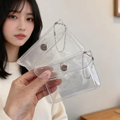 투명 포토카드 홀더 명함지갑 엔화 케이스 미니 파우치 아이돌 굿즈 보관함