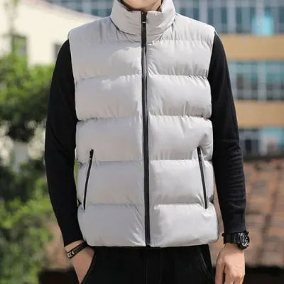 패딩조끼 남성 경량 하이넥 집업 조끼 방한 점퍼 베이직 깔깔이 홈웨어