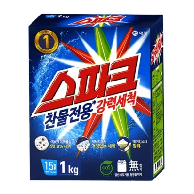 애경 스파크 1kg 가루세제 세탁세제 빨래세제 소포장