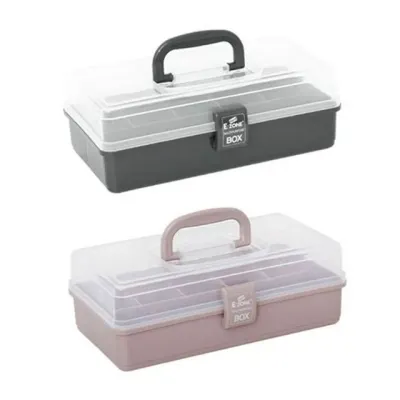 핸디 칸칸 정리함 240mmx130mmx85mm 칸칸 정리함 휴대용 손잡이 플라스틱 수납함 다용도 소형 악세사리