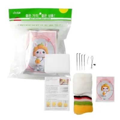 DIY 펠트 키트 만들기 세트 양모실인형 취미 토끼 장난감 공예 동물