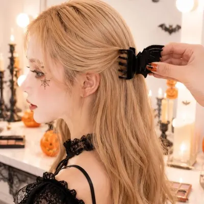 (큰손할인) 할로윈박쥐헤어집게 뱀파이어 헤어핀 마녀 머리 클립 집게핀 데코 의상 좀비 악세사리 코스튬
