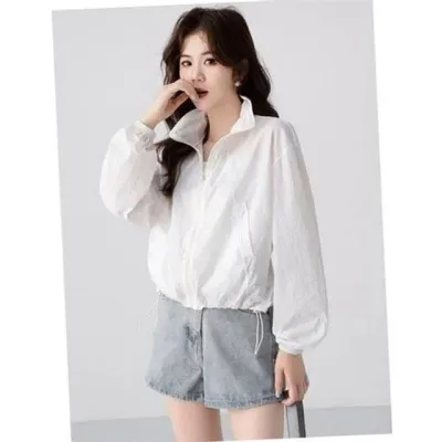 여성 여름 바람막이 간절기 바람막이 스탠드넥 생활 가벼운 야외 스포츠 산책용 라이트 활동 자켓 가을