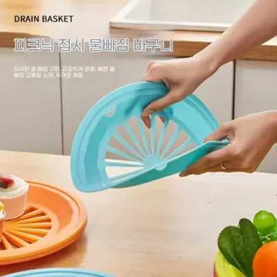 플라스틱 원형 구멍 바구니 물빠짐 바구니 야외 피크닉 음식 보관 접시 바비큐 접시 받침 물빠짐 바구니 도