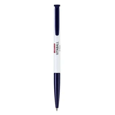 라인플러스 볼펜 비타볼 화이트 0.7mm (청색) (12개입) (1박스) 사무용펜 학생