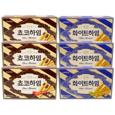 크라운제과 초코하임 142g+화이트하임 142g 각3개씩