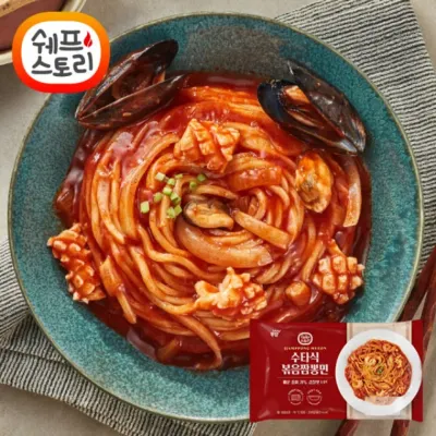 쉐프스토리 불향가득 수타식 볶음 짬뽕면 330g x 5개