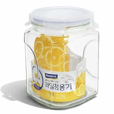 유리 캐니스터 2L 과일청 밀폐용기