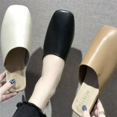 여성 뮬 슬리퍼 여성 블로퍼 데일리 사각코 단화 플랫