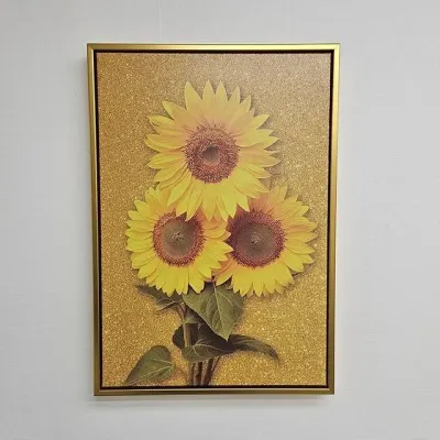 해바라기 액자 금전수 풍수액자 35X50cm 집들이 인테리어 거실 그림 금전 사진 재물 이사 장식 선물