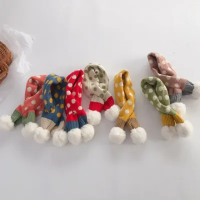 준캡 유아동 아기 키즈 겨울목도리 쁘띠도트방울머플러 귀여운목도리 니트 숏 페이크퍼 크리스마스선물