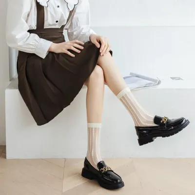 프롬아떼 여름양말 시스루양말 레이스양말 망사양말 꽃무늬 블랙 예쁜양말 패션양말 데일리양말 심플화이트