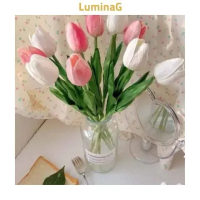 튤립 조화 꽃다발 인테리어 웨딩 부케 소품 생활용품 사용편의