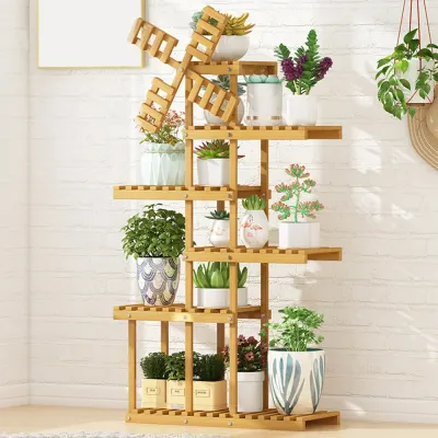 풍차 6단 대나무 진열대 A(60cmx24.5cmx120cm) (오크)