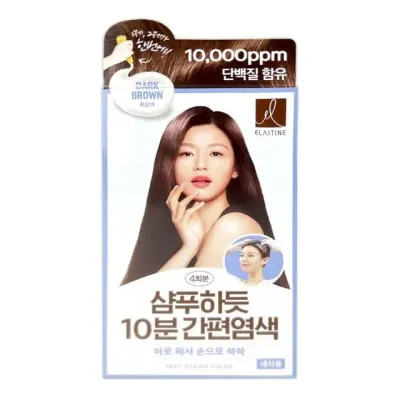 샴푸하듯 짙은갈색 컬러멋내기 셀프염색약 10분 간편염색약 새치커버 흑갈색 새치용