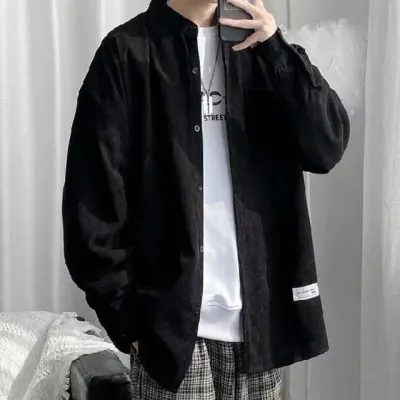 남성 골덴 셔츠 오버핏 반하이넥 남방 간절기 아우터