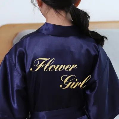 주니어샤워가운 아동 금박 파마 모닝가운 Flowergirl 실크 파마 가운 아마존 기모노