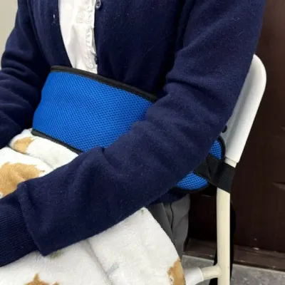 안전벨트 노인낙상방지 휠체어 블루