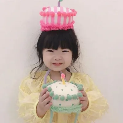아기케이크모자 Ins 한국판 어린이 생일 모자 케이크 모자 남녀 아기 캐릭터 파티 장식 도