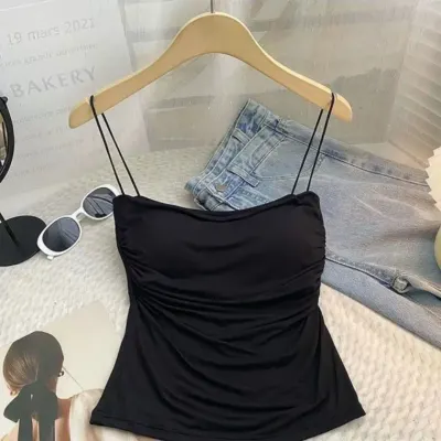 여성 데일리 기본 캡내장 브라탑 쫀쫀 이너 끈 나시