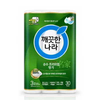 깨끗한나라 천연펄프 순수 프리미엄명가 두루마리화장지 30롤
